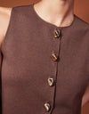 Linen-blend sleeveless shirt