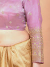 Embroidered Saree Blouse - Purple