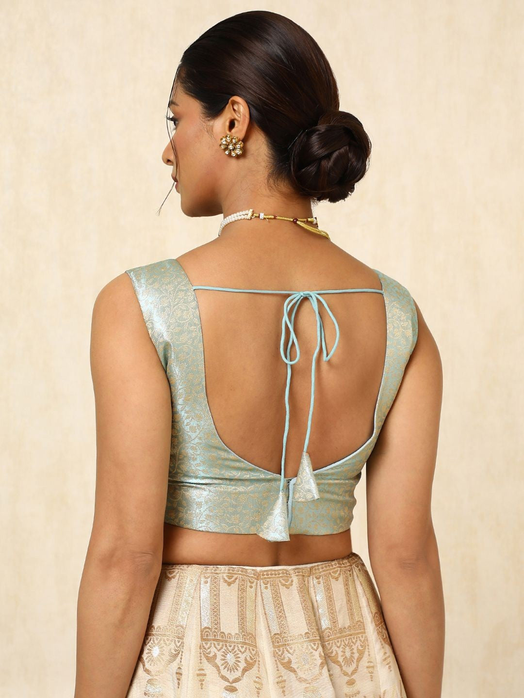 Woven Design Silk Blouse