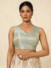 Woven Design Silk Blouse