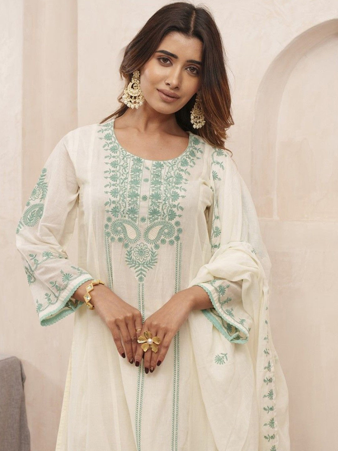 Thread Work Pure Cotton Suit Set