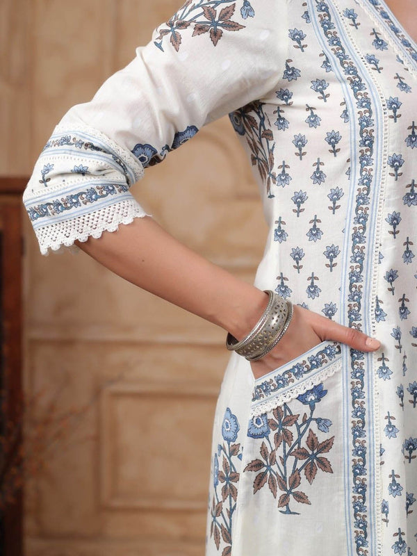 A-Line Kurta With Palazzos & Dupatta