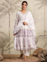 Pure Cotton Anarkali Suit Set With Dupatta