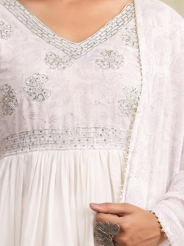 Pure Cotton Anarkali Suit Set With Dupatta