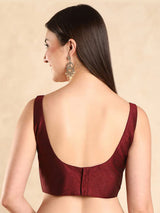 Round Neck Back Open Blouse