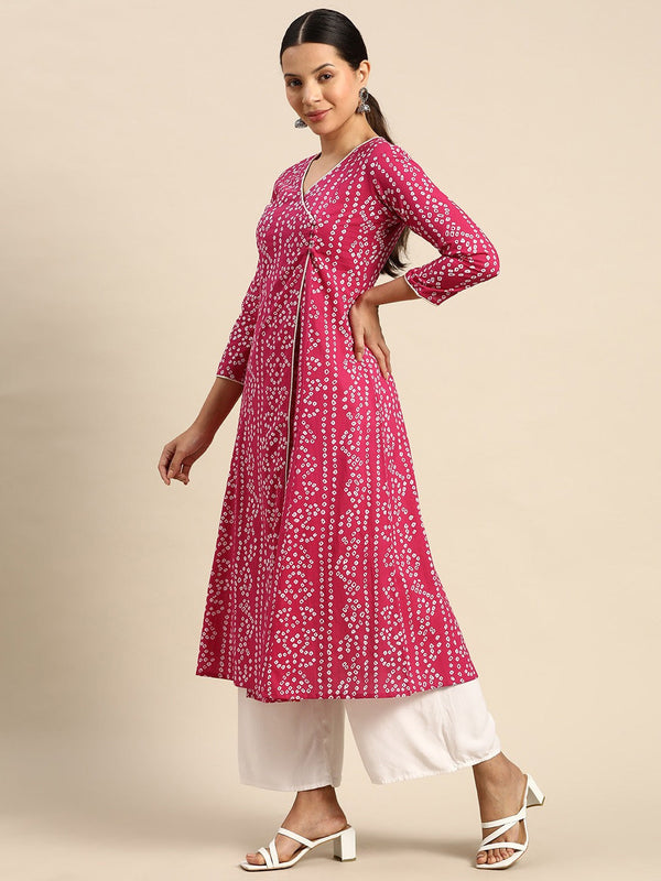 Bandhani Printed Kurta - Pink