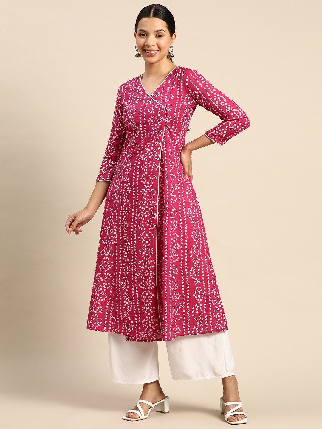 Bandhani Printed Kurta - Pink