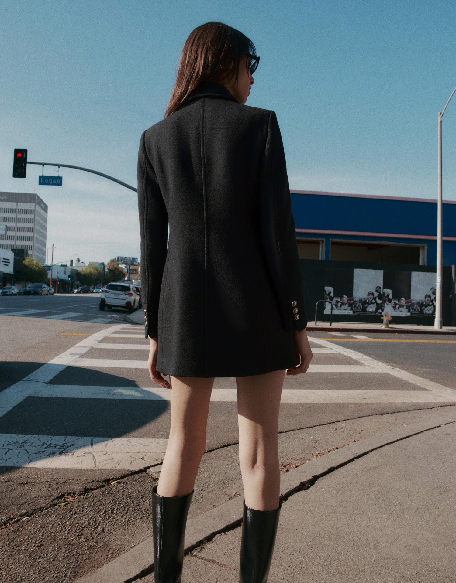 Short double wool coat