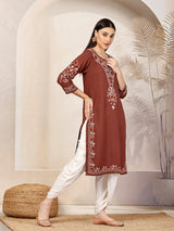 Kashmiri Work Straight Kurta