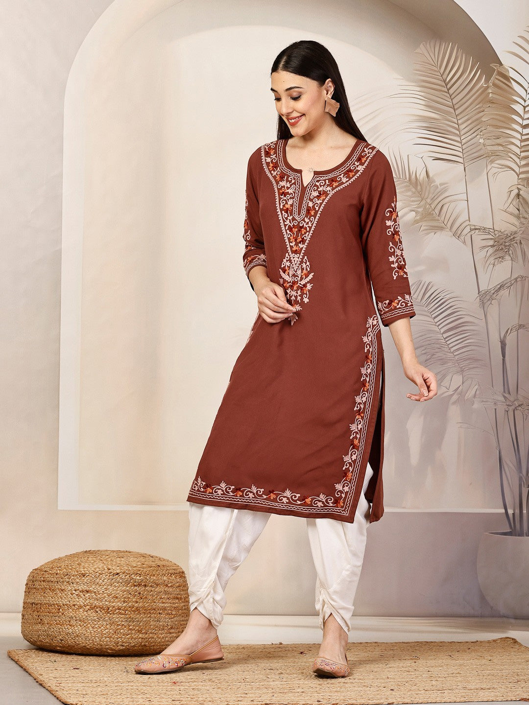 Kashmiri Work Straight Kurta