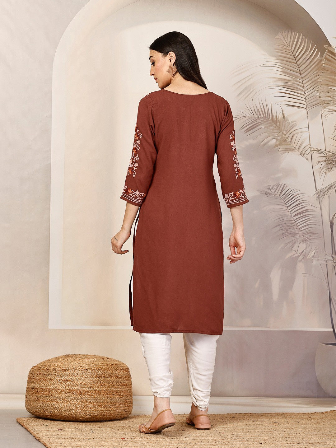 Kashmiri Work Straight Kurta