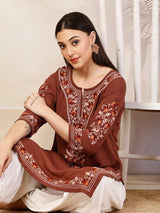 Kashmiri Work Straight Kurta