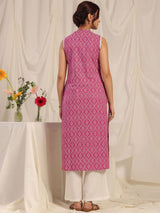 Pink Floral Printed Kurta