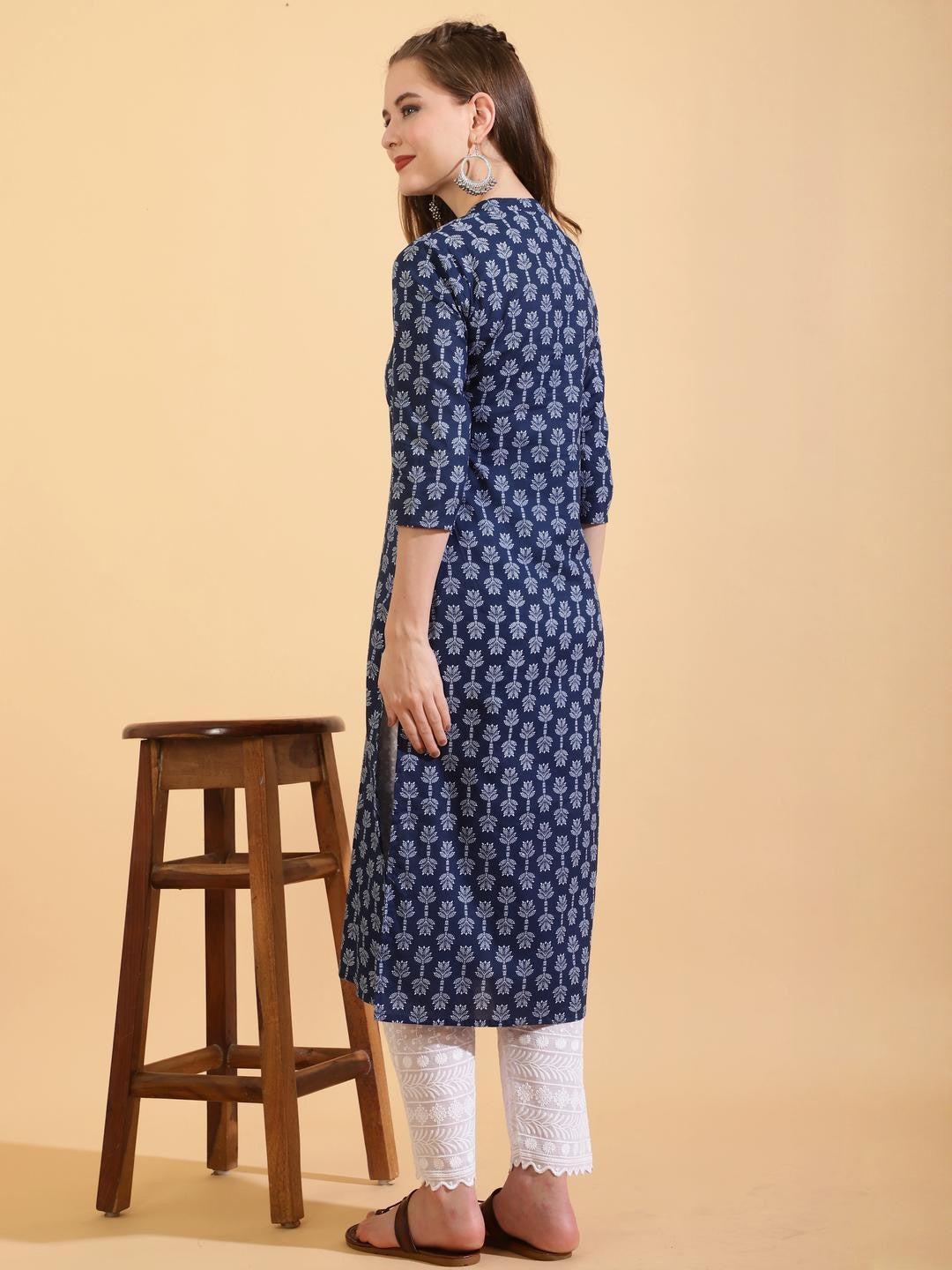 Printed Cotton Kurtas - Blue