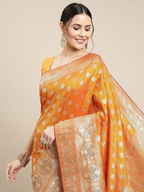 Floral Design Pure Silk Banarasi Saree