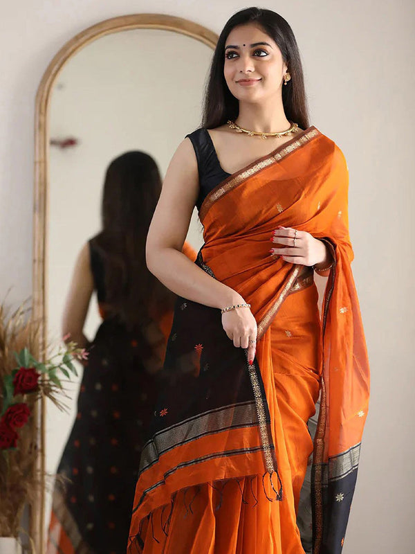 Floral Zari Pure Chiffon Saree