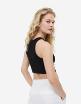 Cropped Fit Top - Black