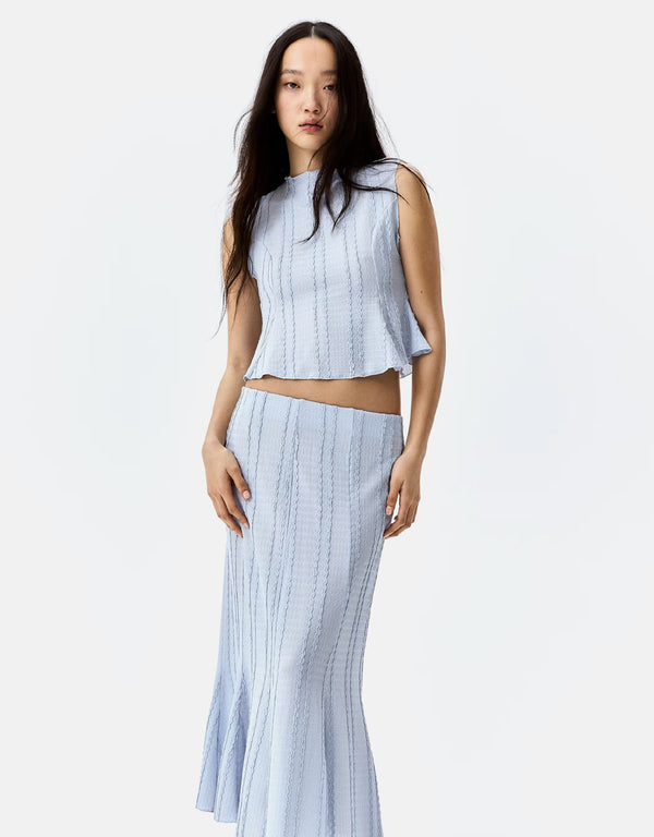 Linen-blend sleeveless shirt