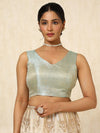 Woven Design Silk Blouse