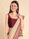 Round Neck Back Open Blouse