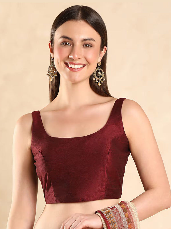 Round Neck Back Open Blouse