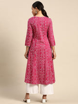 Bandhani Printed Kurta - Pink