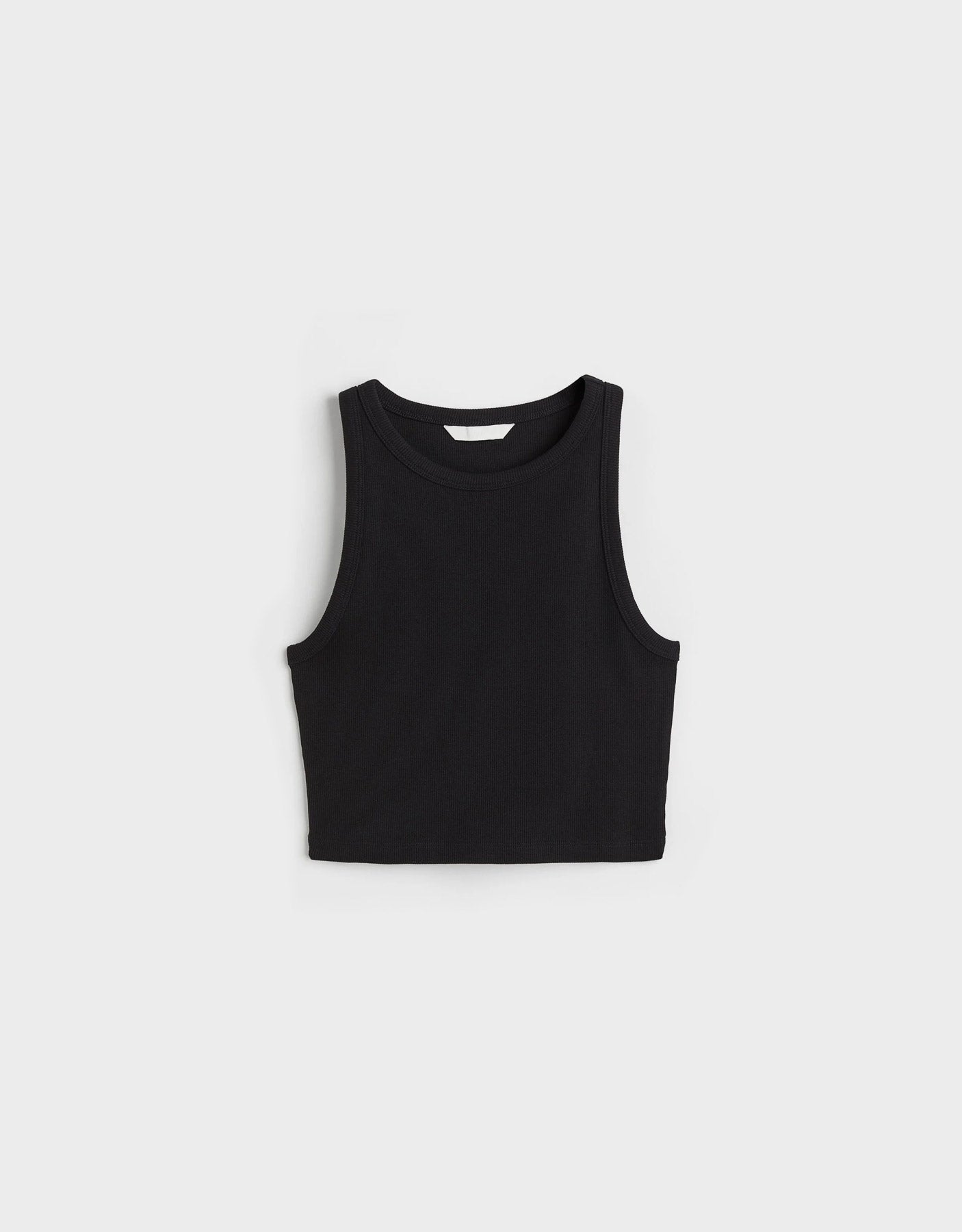 Cropped Fit Top - Black