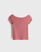 Off-the-shoulder top ribbed top