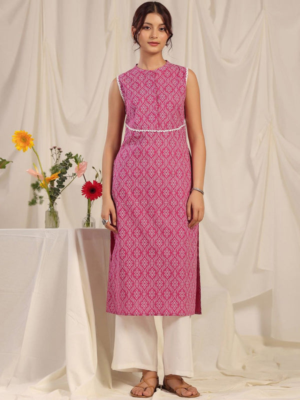 Pink Floral Printed Kurta