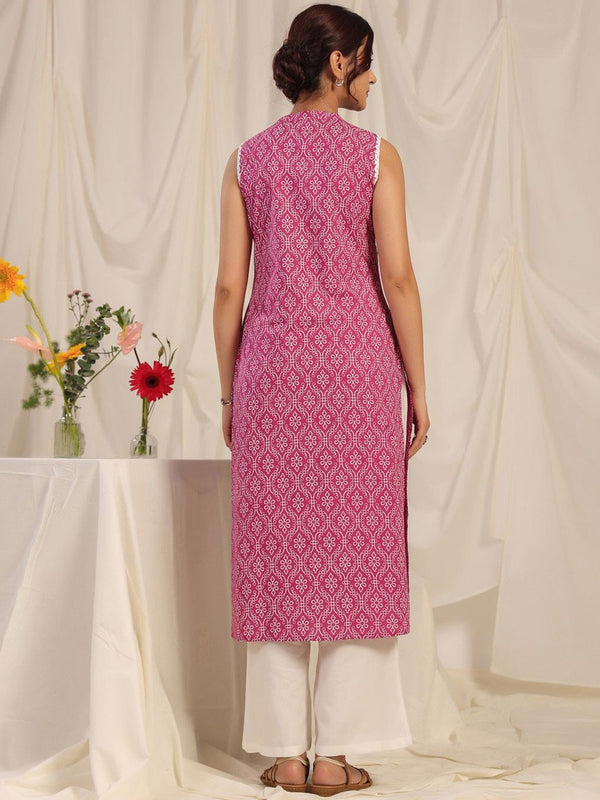 Pink Floral Printed Kurta