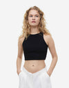 Cropped Fit Top - Black